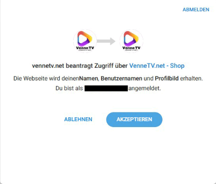 Verknüpfung im Browser bestätigen