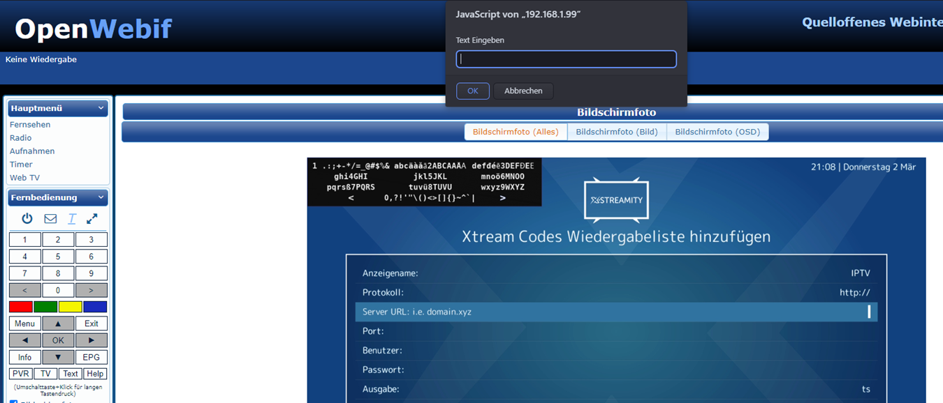 Xstreamity configuration