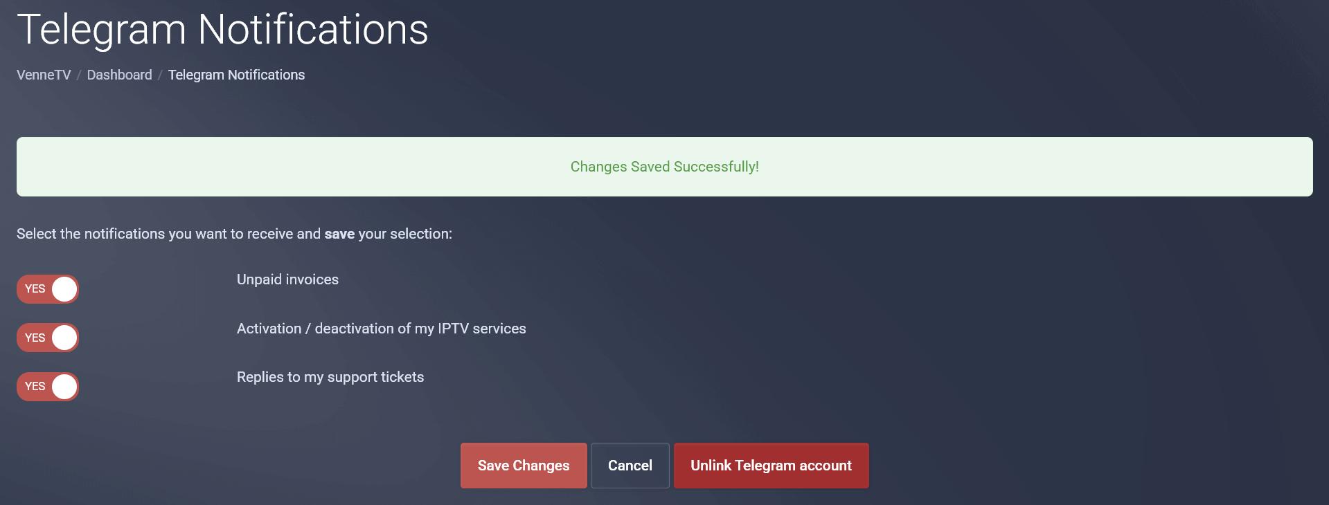 Enable and disable notifications