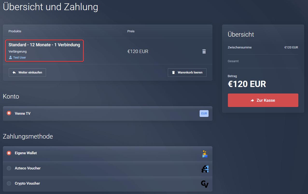 Verlängerungsanzeige