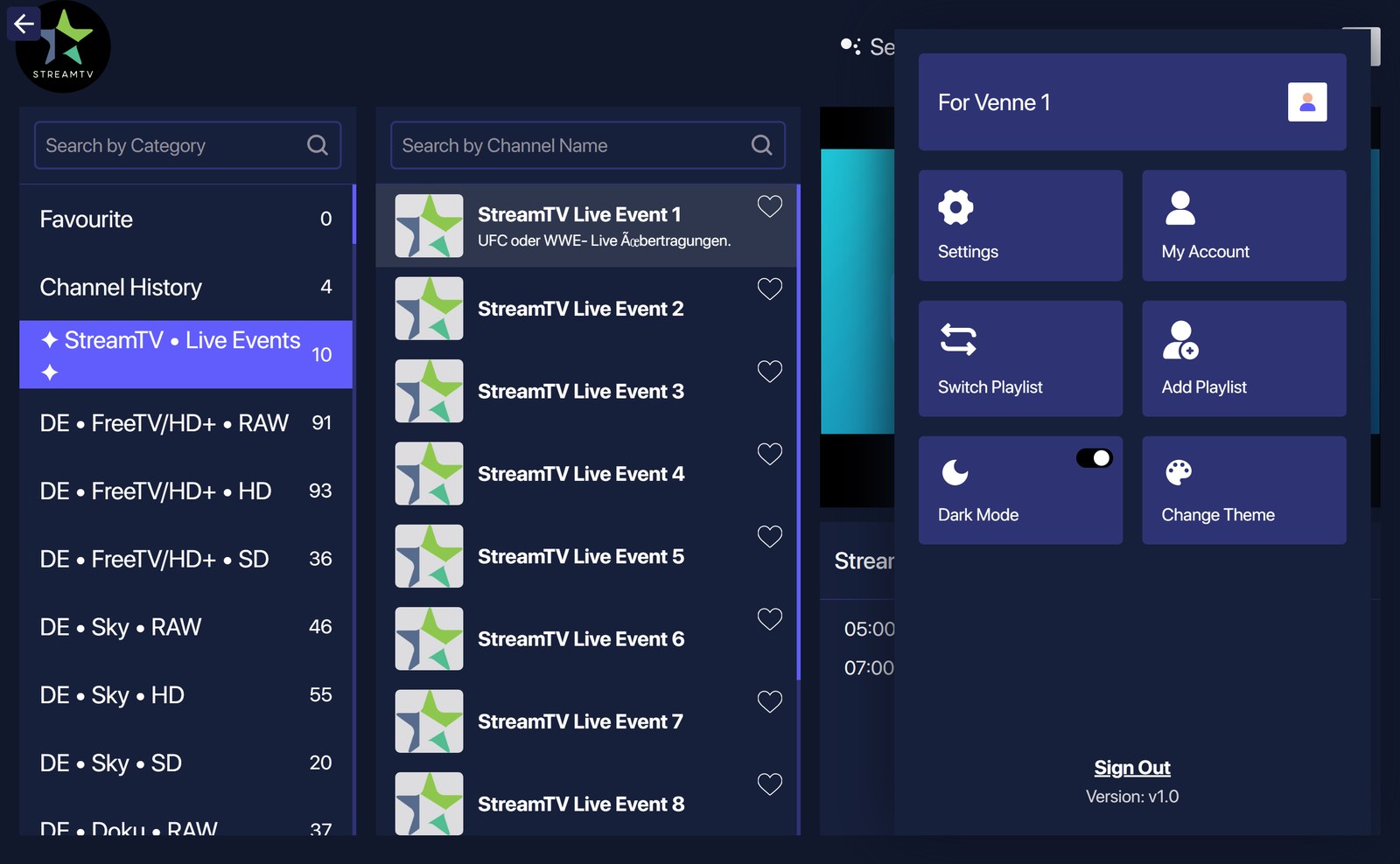 VenneTV PC-Player – Serien-Detail
