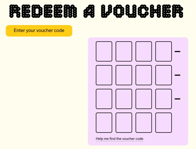 Azteco: enter voucher code