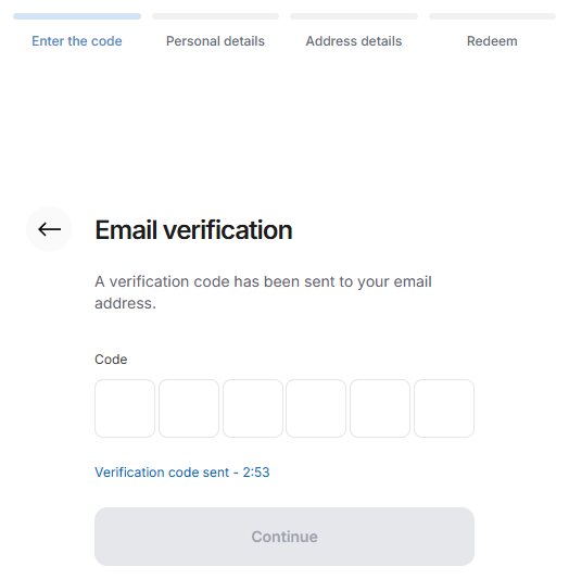 CryptoVoucher: email verification code