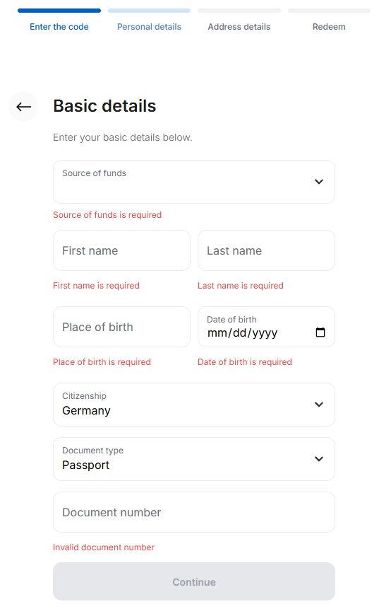 CryptoVoucher: personal details